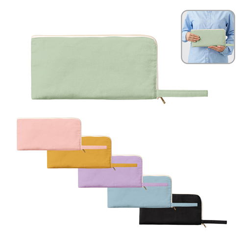 ノベルティ:キャンバスL字ファスナーフラットポーチ(M)