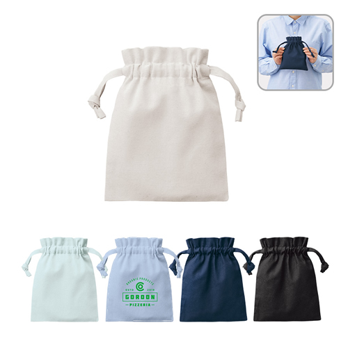 ノベルティ：厚手コットンフリル巾着（S）